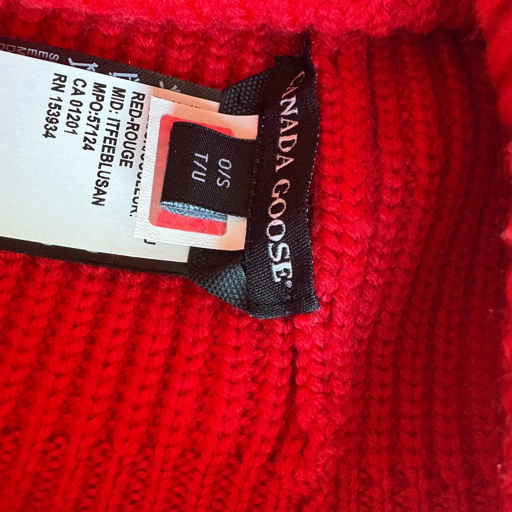 Canada Goose Red Knit Beanie - Picture 2 of 7